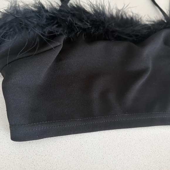 Black Faux Fur-Lined Skirt and Top Matching Set - Picture 5 of 9